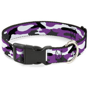 Plastic Clip Collar - Camo Purple/Black/Gray/White Plastic Clip Collars Buckle-Down