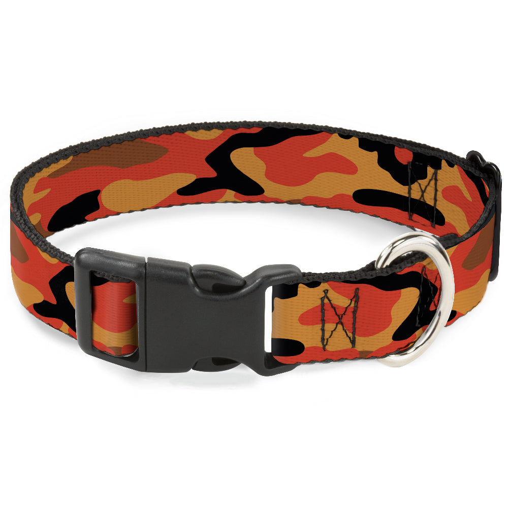 Plastic Clip Collar - Camo Oranges/Black Plastic Clip Collars Buckle-Down