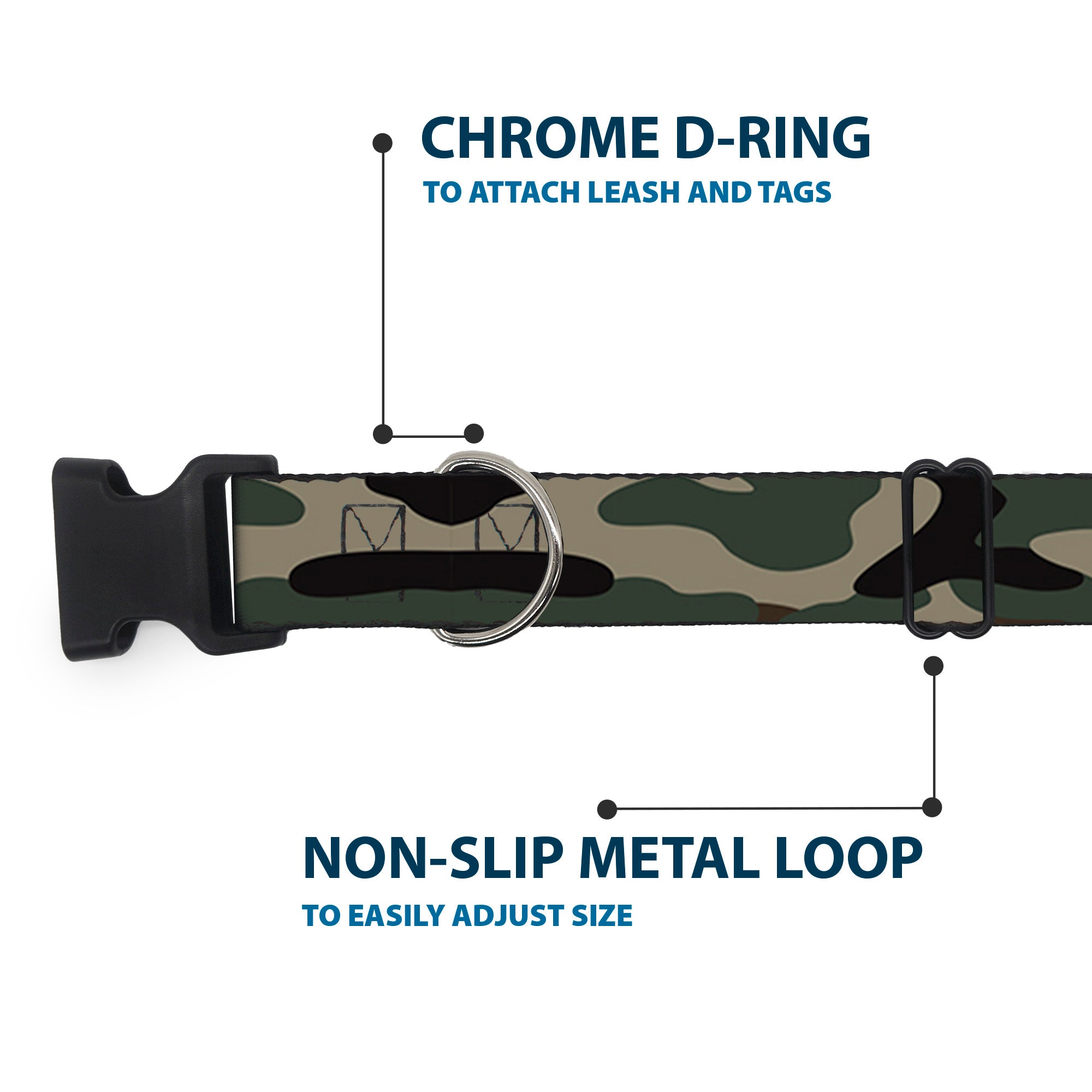 Plastic Clip Collar - Camo Olive3 Plastic Clip Collars Buckle-Down