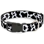 Plastic Clip Collar - Cow Pattern Print White/Black Plastic Clip Collars Buckle-Down