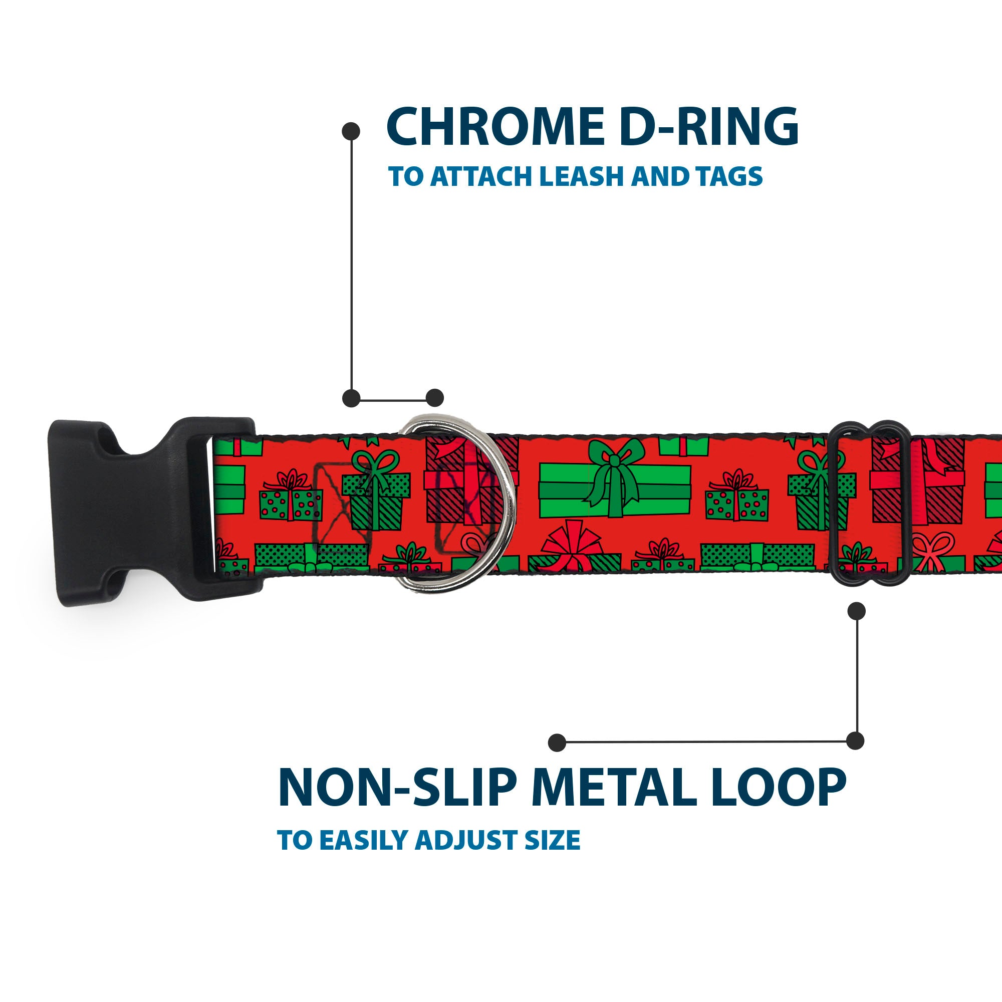 Plastic Clip Collar - Christmas Holiday Gifts Packaged Red/Greens Plastic Clip Collars Buckle-Down