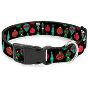 Plastic Clip Collar - Christmas Holiday Finial Bauble Ornaments Black/Reds/Greens Plastic Clip Collars Buckle-Down