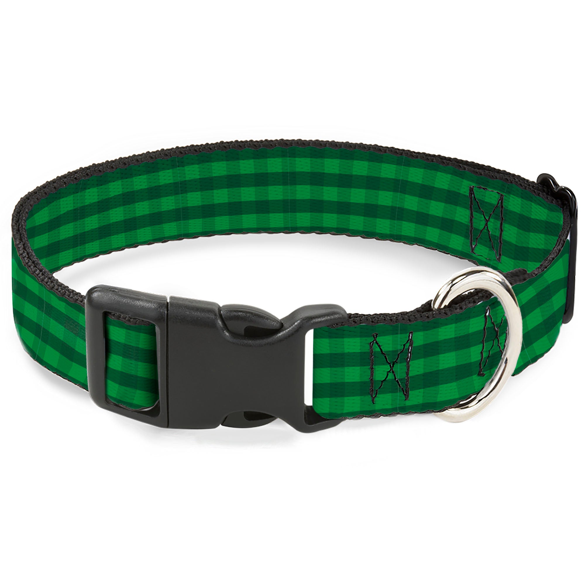 Plastic Clip Collar - Christmas Pajama Plaid Greens Plastic Clip Collars Buckle-Down