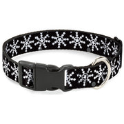 Plastic Clip Collar - Starry Snowflakes Black/White/Gray Plastic Clip Collars Buckle-Down