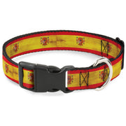 Plastic Clip Collar - Spain Flag Continuous Vintage Plastic Clip Collars Buckle-Down