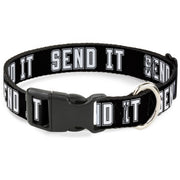 Plastic Clip Collar - SEND IT Black/White Plastic Clip Collars Buckle-Down
