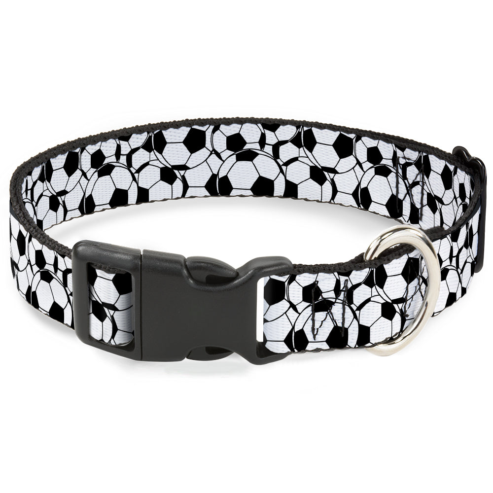Plastic Clip Collar - Soccer Balls Stacked Plastic Clip Collars Buckle-Down