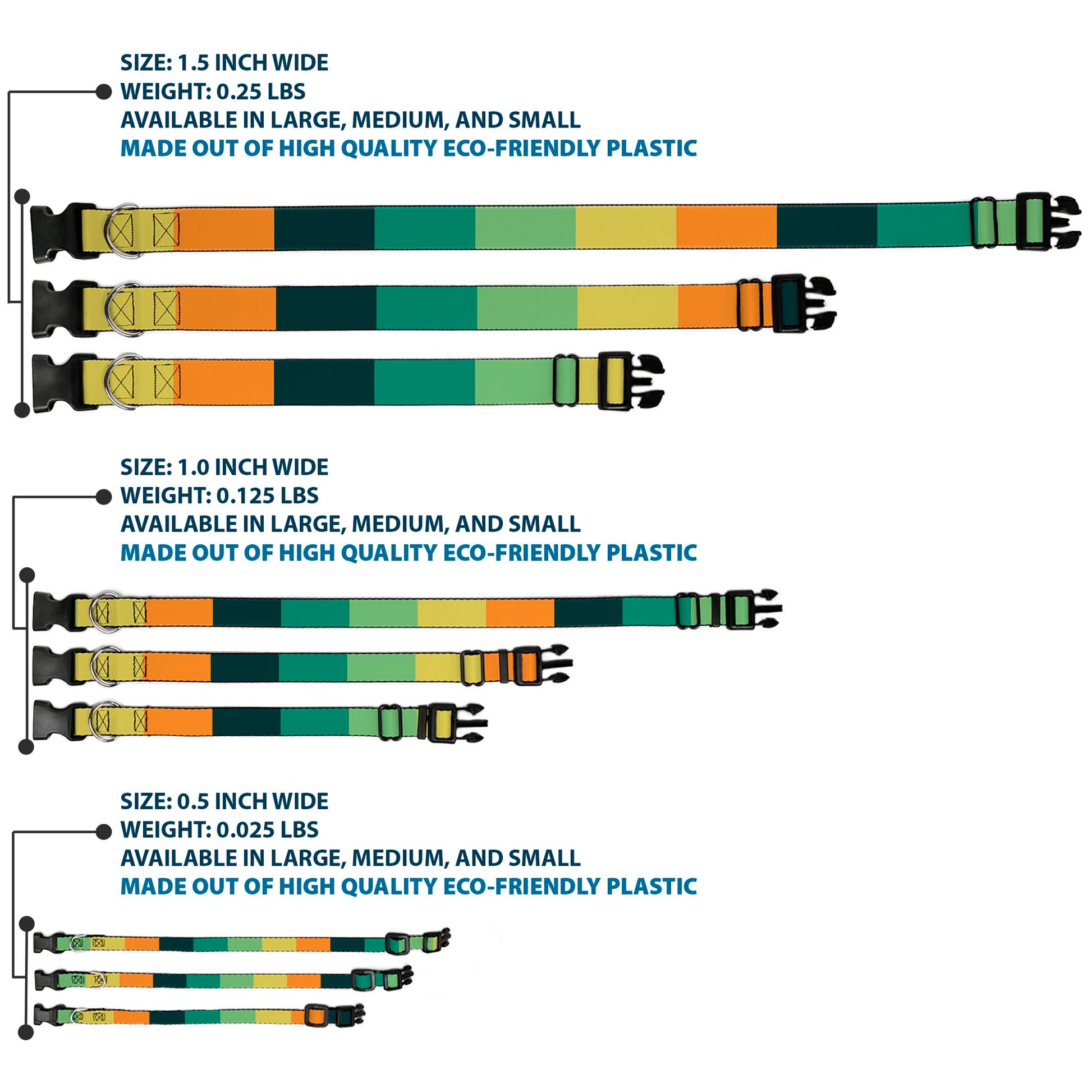 Plastic Clip Collar - Summer Essentials Color Block 1 Plastic Clip Collars Buckle-Down