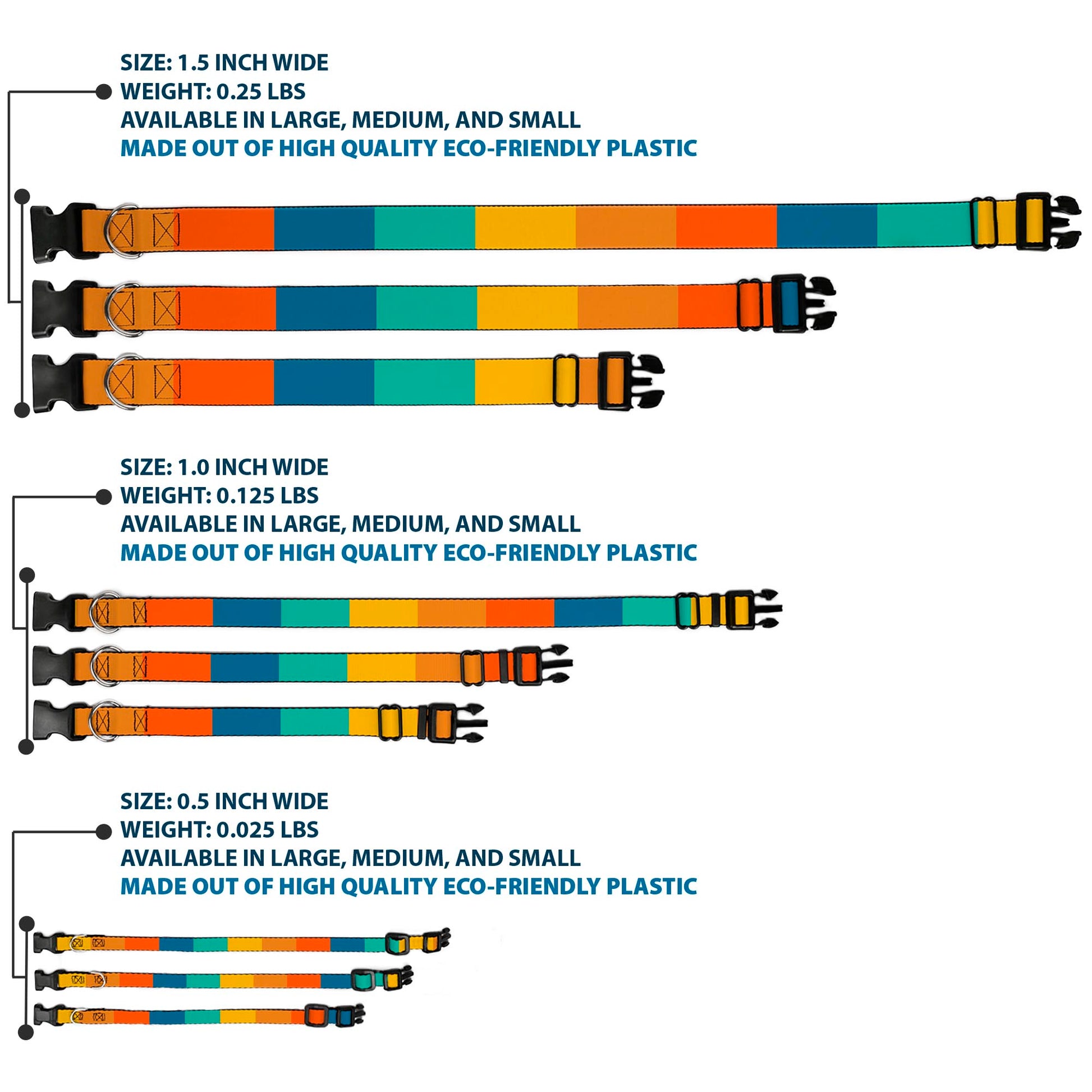 Plastic Clip Collar - Summer Essentials Color Block 2 Plastic Clip Collars Buckle-Down