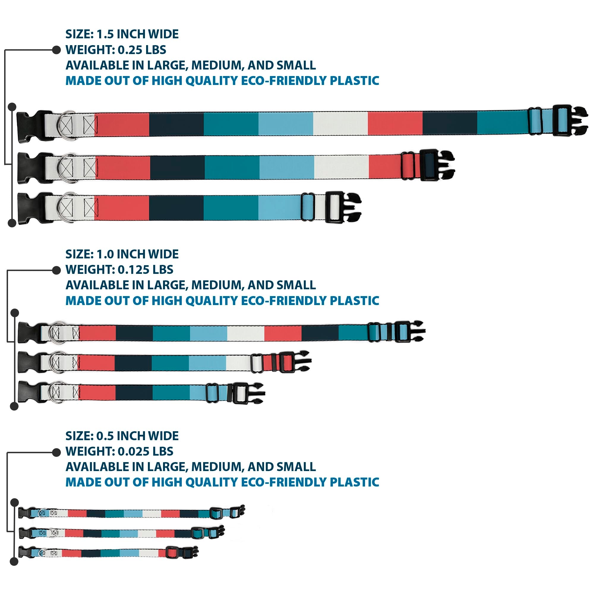 Plastic Clip Collar - Summer Essentials Color Block 4 Plastic Clip Collars Buckle-Down
