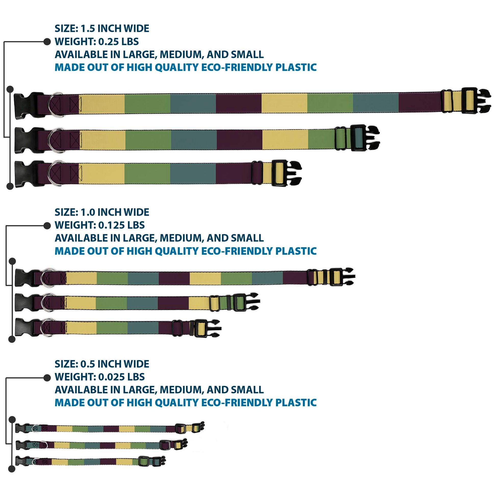 Plastic Clip Collar - Summer Essentials Color Block 5 Plastic Clip Collars Buckle-Down