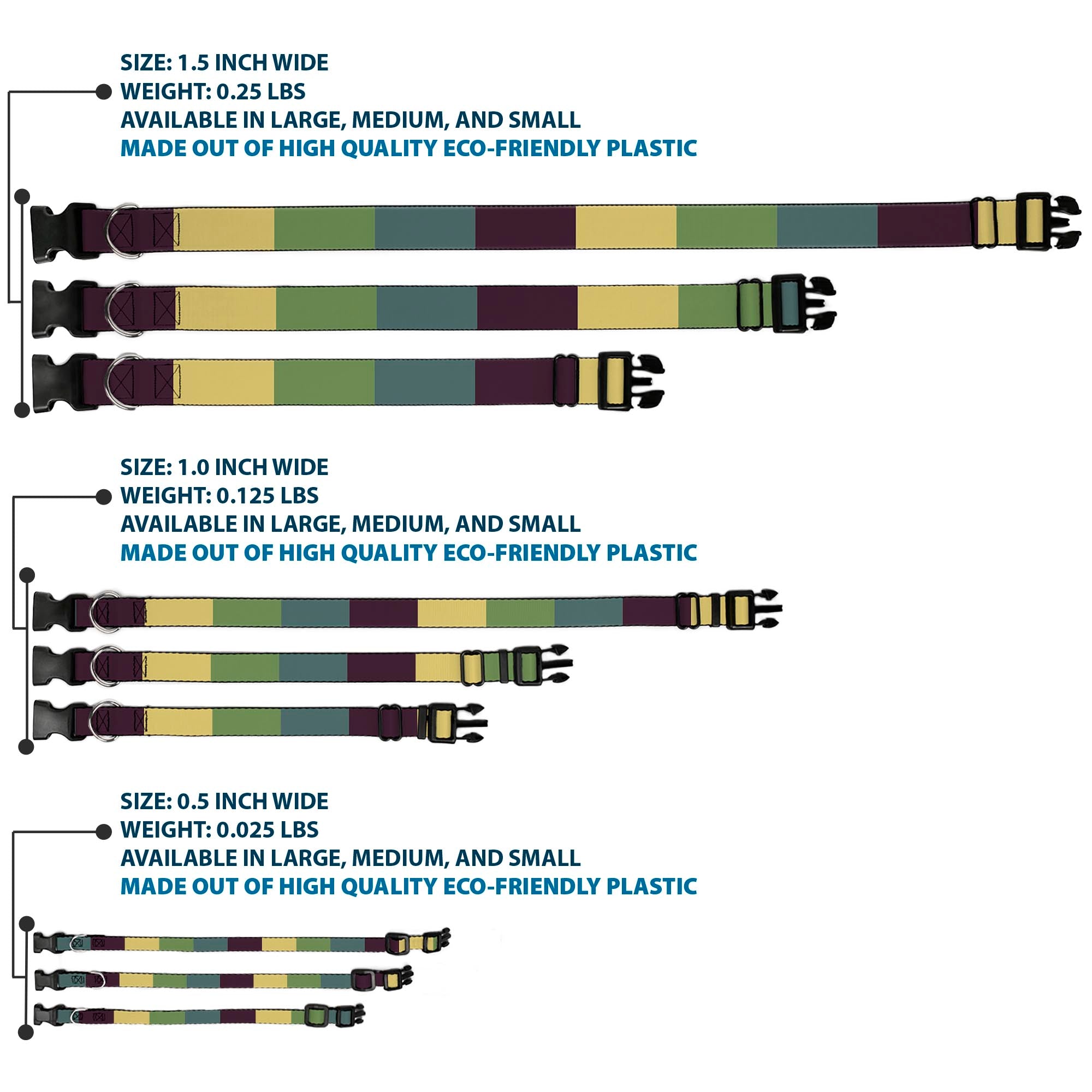 Plastic Clip Collar - Summer Essentials Color Block 5 Plastic Clip Collars Buckle-Down