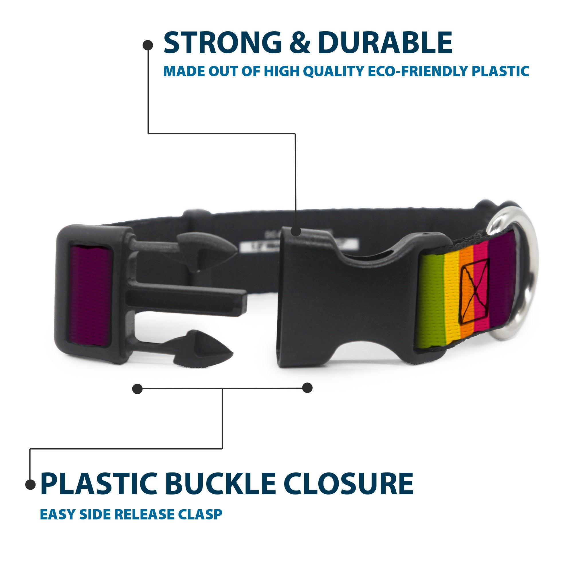 Plastic Clip Collar - Summer Essentials Color Block 7 Plastic Clip Collars Buckle-Down