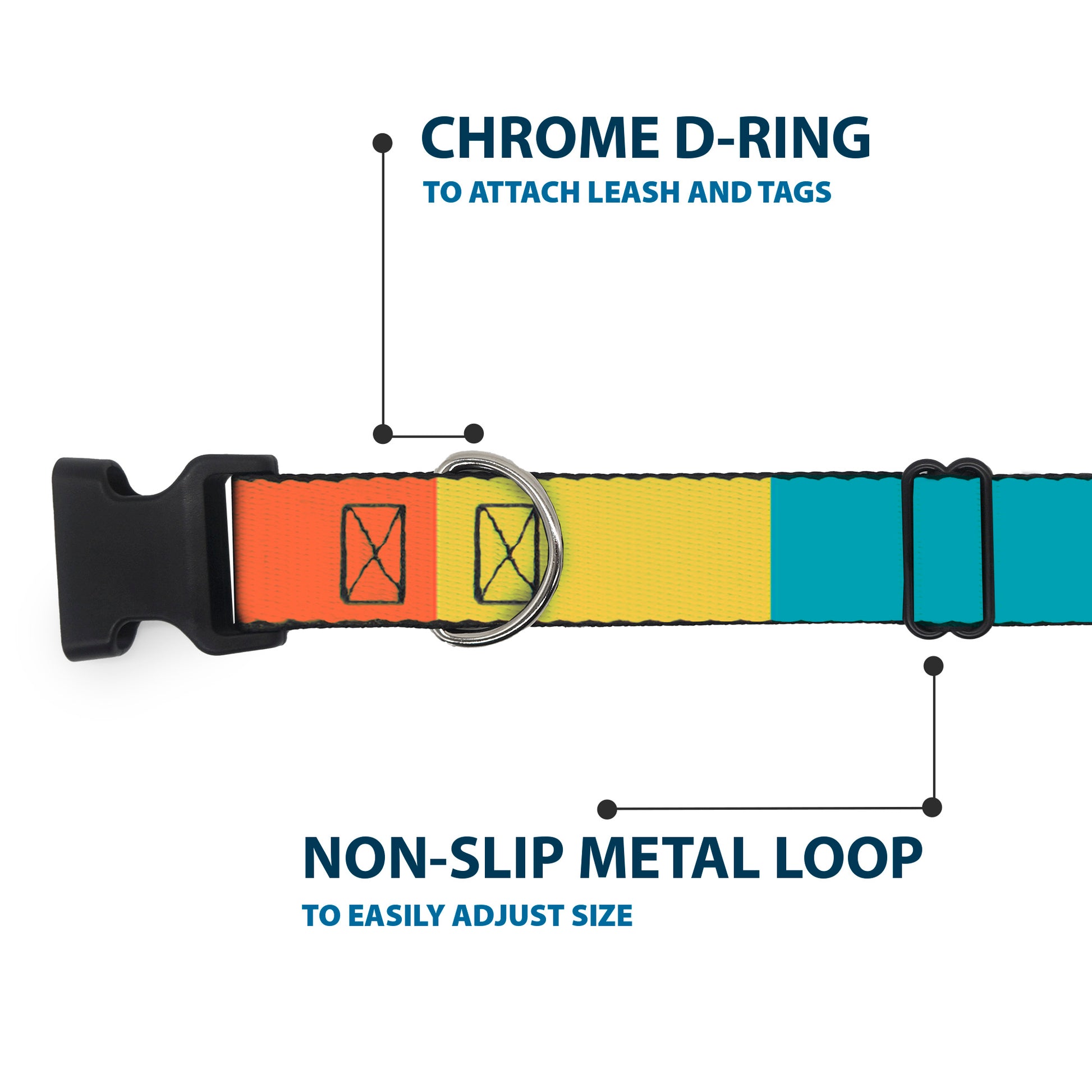 Plastic Clip Collar - Summer Essentials Color Block 9 Plastic Clip Collars Buckle-Down