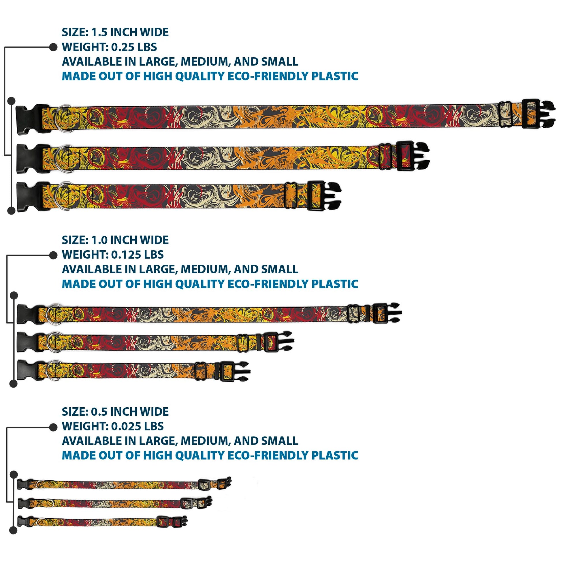 Plastic Clip Collar - Swirl Mix Gray/Multi Color Plastic Clip Collars Buckle-Down