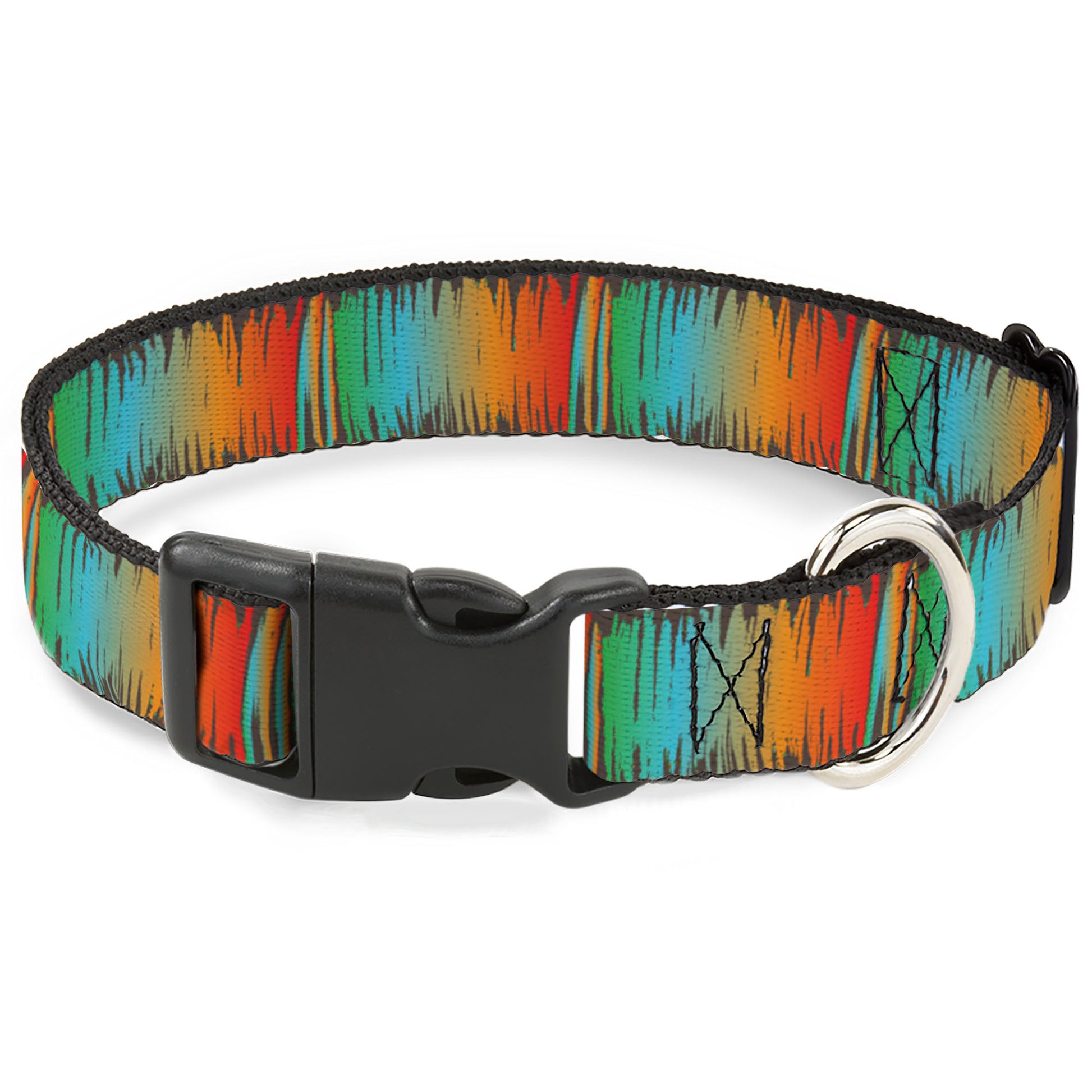 Plastic Clip Collar - Scribble Zarape Fade Brown/Multi Color Plastic Clip Collars Buckle-Down