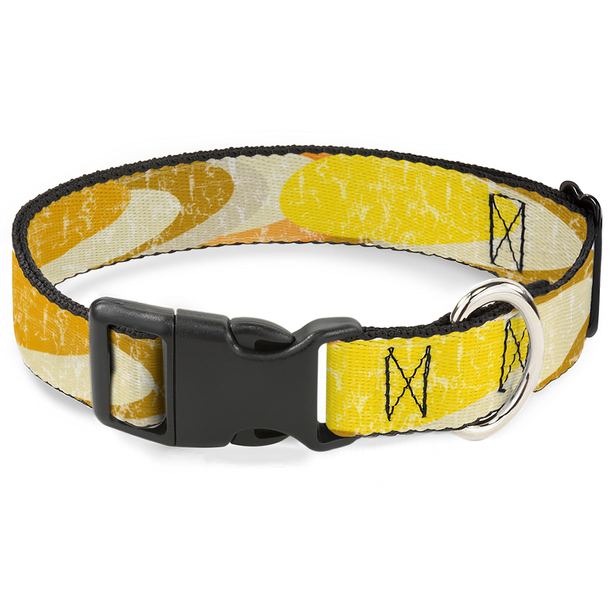 Plastic Clip Collar - Spots Stacked Weathered Yellows/Browns Plastic Clip Collars Buckle-Down