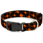 Plastic Clip Collar - Spider Silhouettes Black/Orange Plastic Clip Collars Buckle-Down