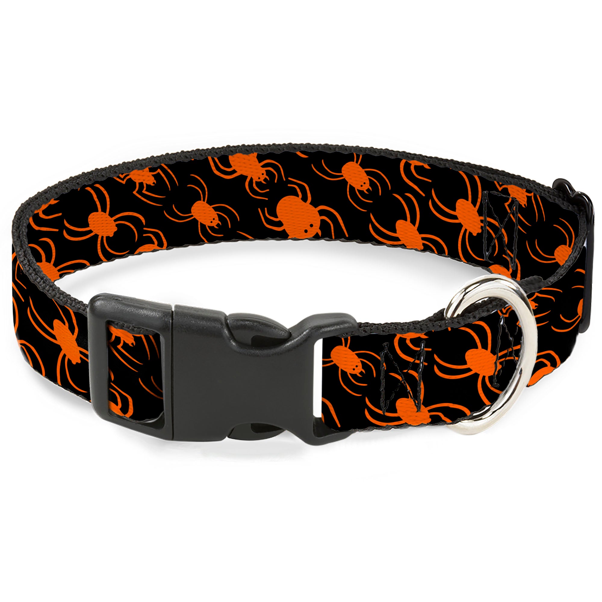 Plastic Clip Collar - Spider Silhouettes Black/Orange Plastic Clip Collars Buckle-Down