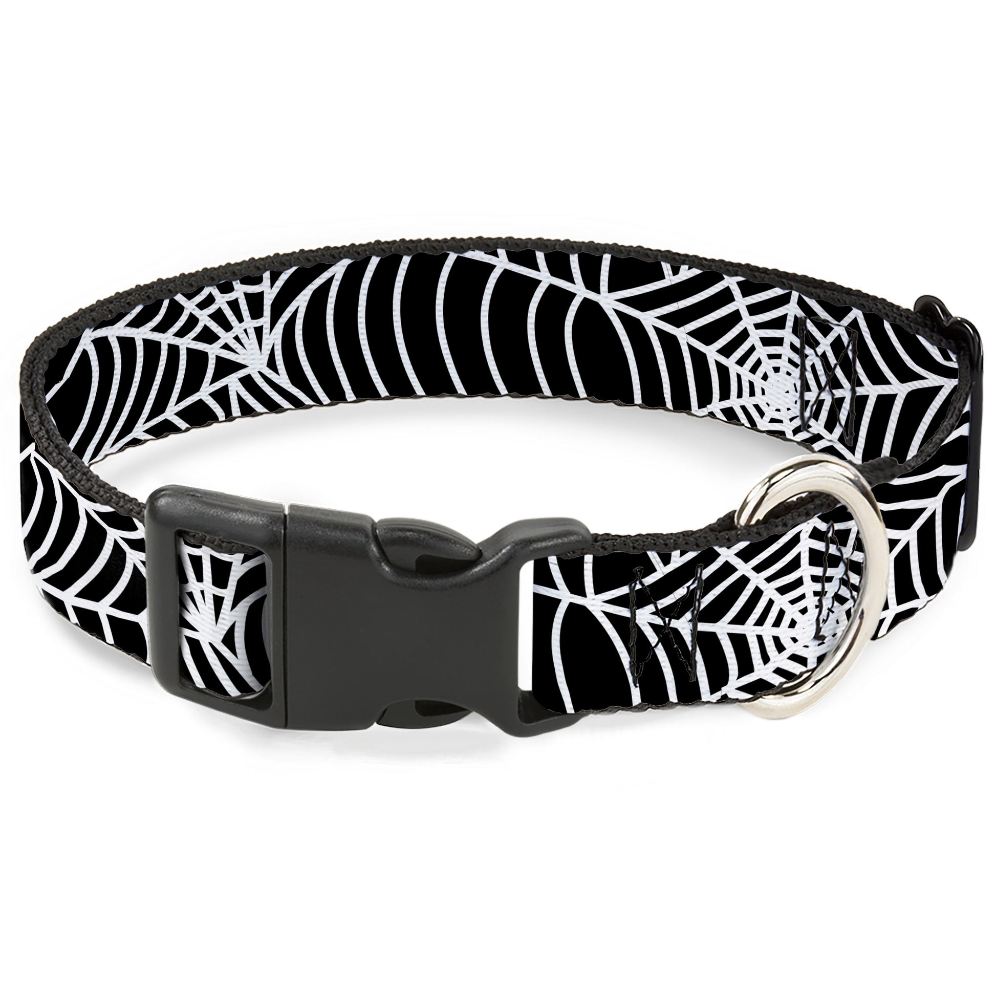 Plastic Clip Collar - Spider Webs Black/White Plastic Clip Collars Buckle-Down