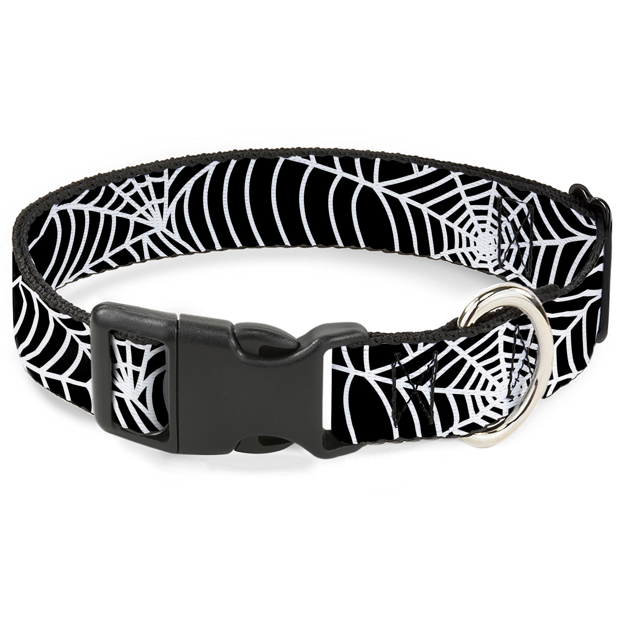 Plastic Clip Collar - Spider Webs Black/White Plastic Clip Collars Buckle-Down