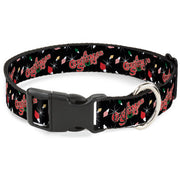 Plastic Clip Collar - A CHRISTMAS STORY Title Logo and Lights Black/Reds Plastic Clip Collars A Christmas Story