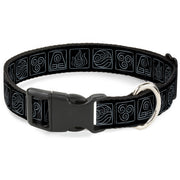 Plastic Clip Collar - Avatar the Last Airbender Bending Elements Icons Black/Gray Plastic Clip Collars Avatar The Last Airbender
