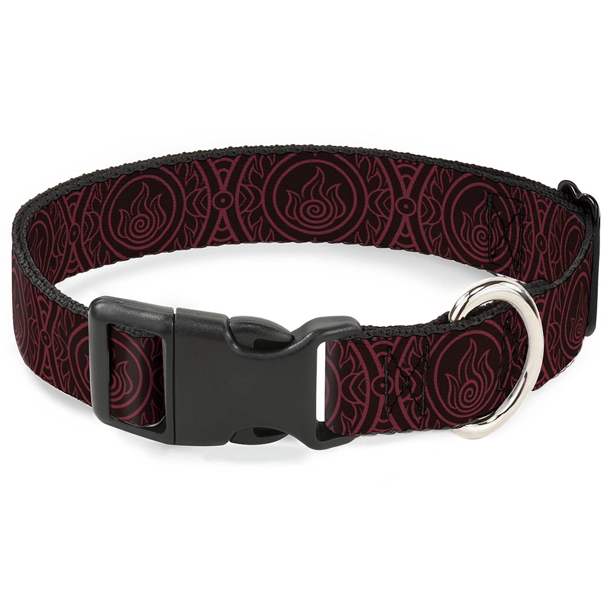 Plastic Clip Collar - Avatar Last Airbender Fire Element Symbol Black/Red Plastic Clip Collars Avatar The Last Airbender