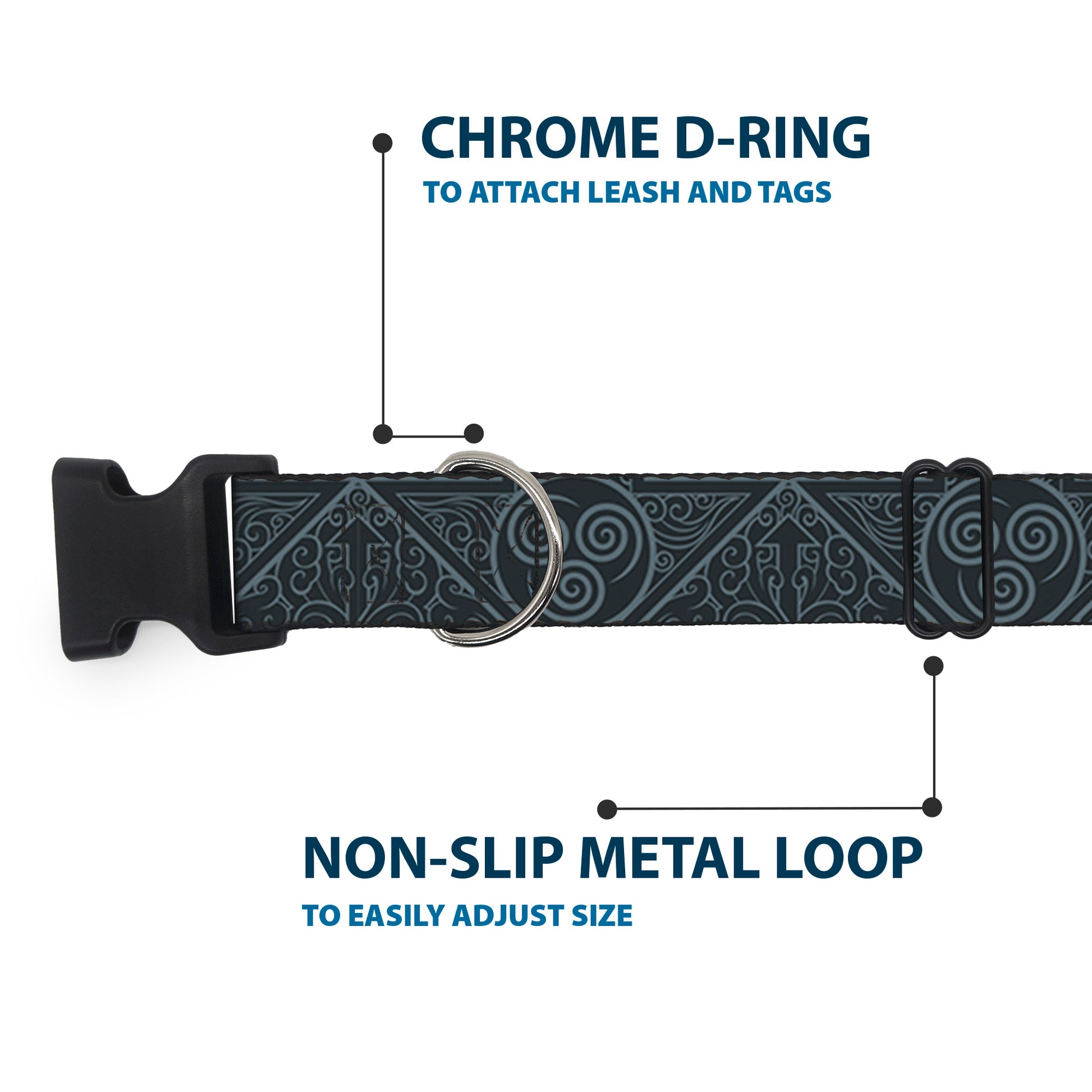 Plastic Clip Collar - Avatar Last Airbender Air Element Symbol Blues Plastic Clip Collars Avatar The Last Airbender