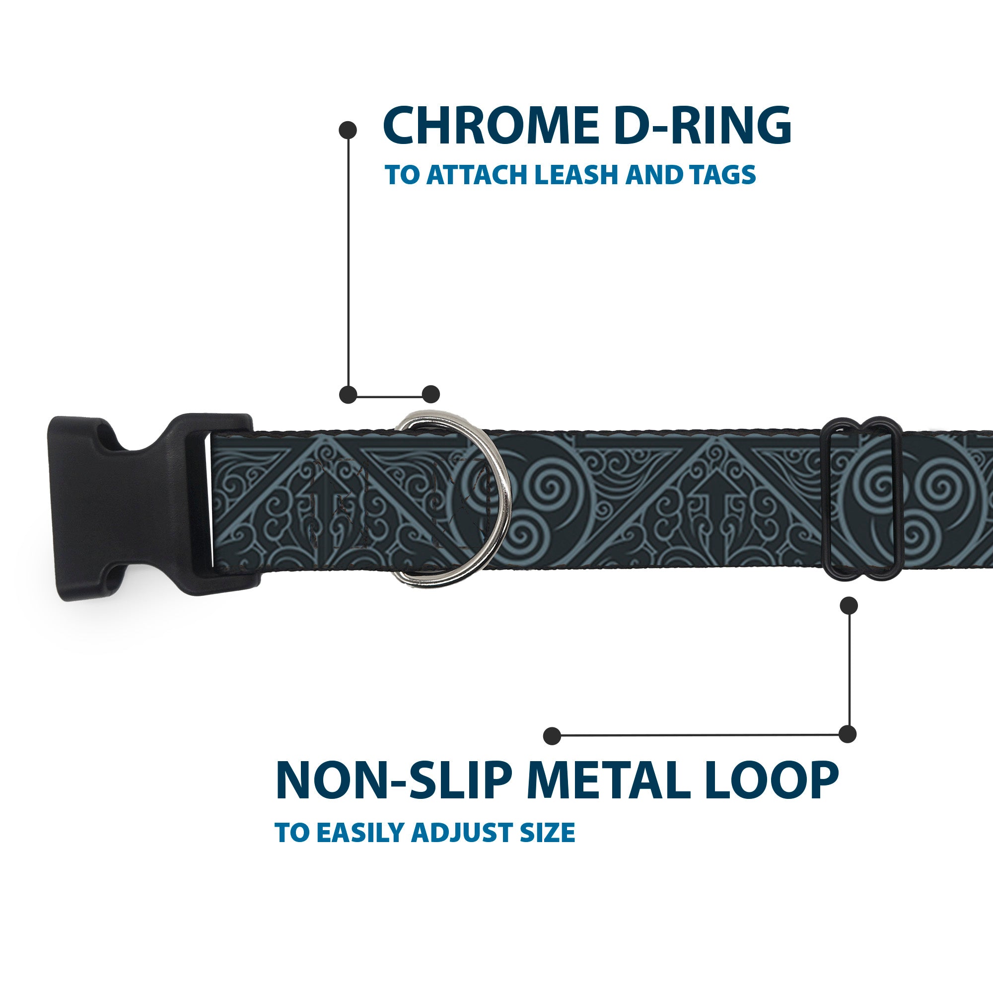 Plastic Clip Collar - Avatar Last Airbender Air Element Symbol Blues Plastic Clip Collars Avatar The Last Airbender