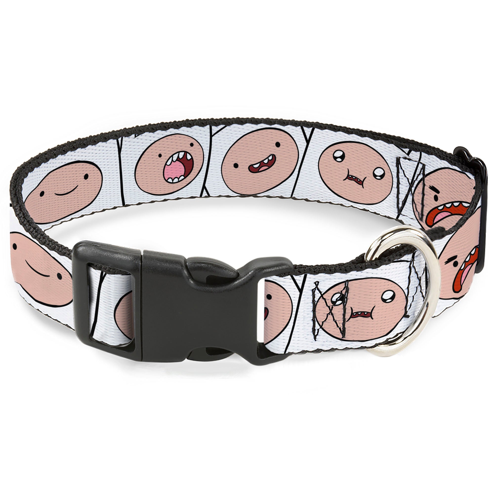 Plastic Clip Collar - Adventure Time Finn Expression Blocks White Plastic Clip Collars Adventure Time