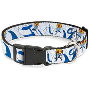 Plastic Clip Collar - Adventure Time Ice King Poses and Bolts White/Blue Plastic Clip Collars Adventure Time