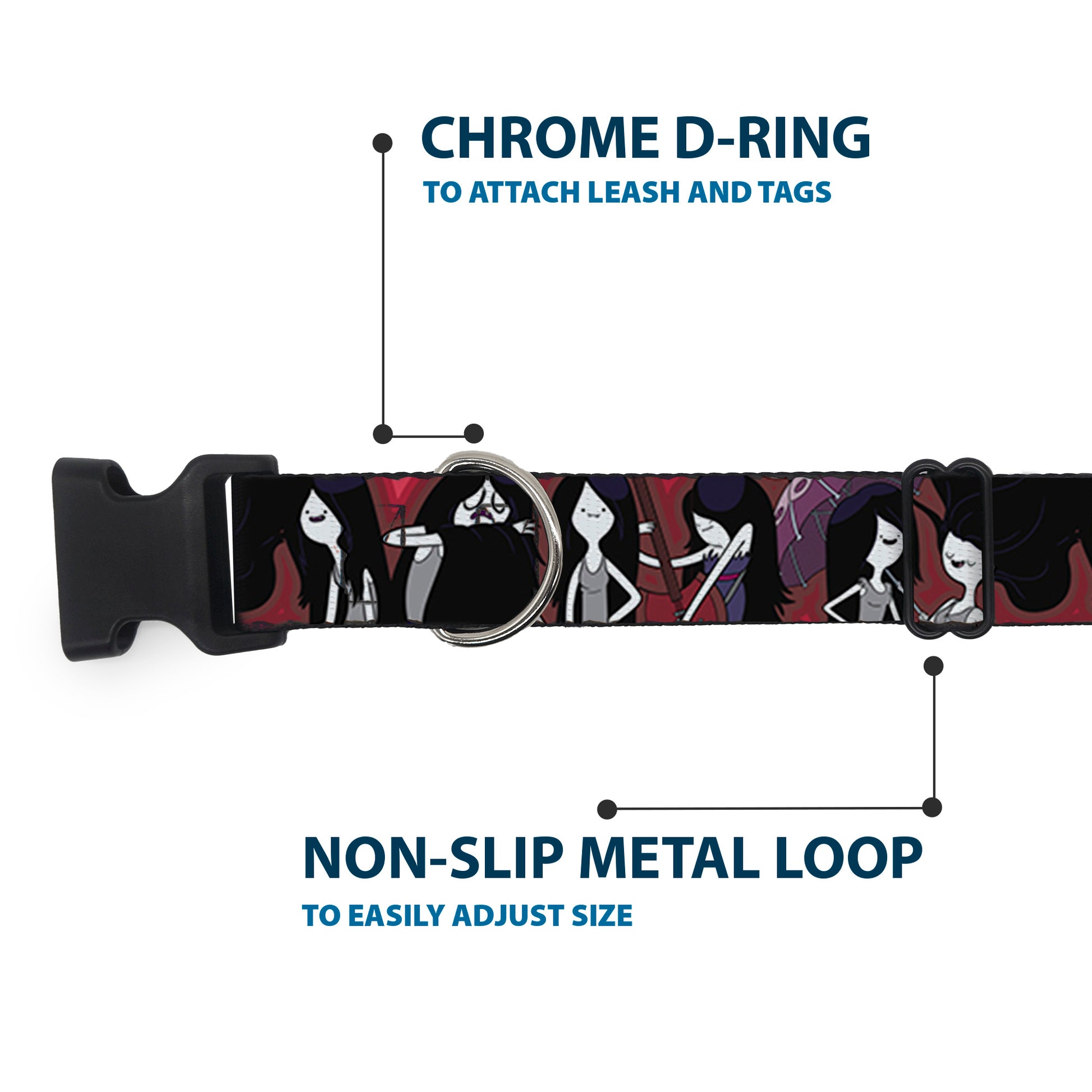 Plastic Clip Collar - Adventure Time Marceline Poses Collage Reds Plastic Clip Collars Adventure Time