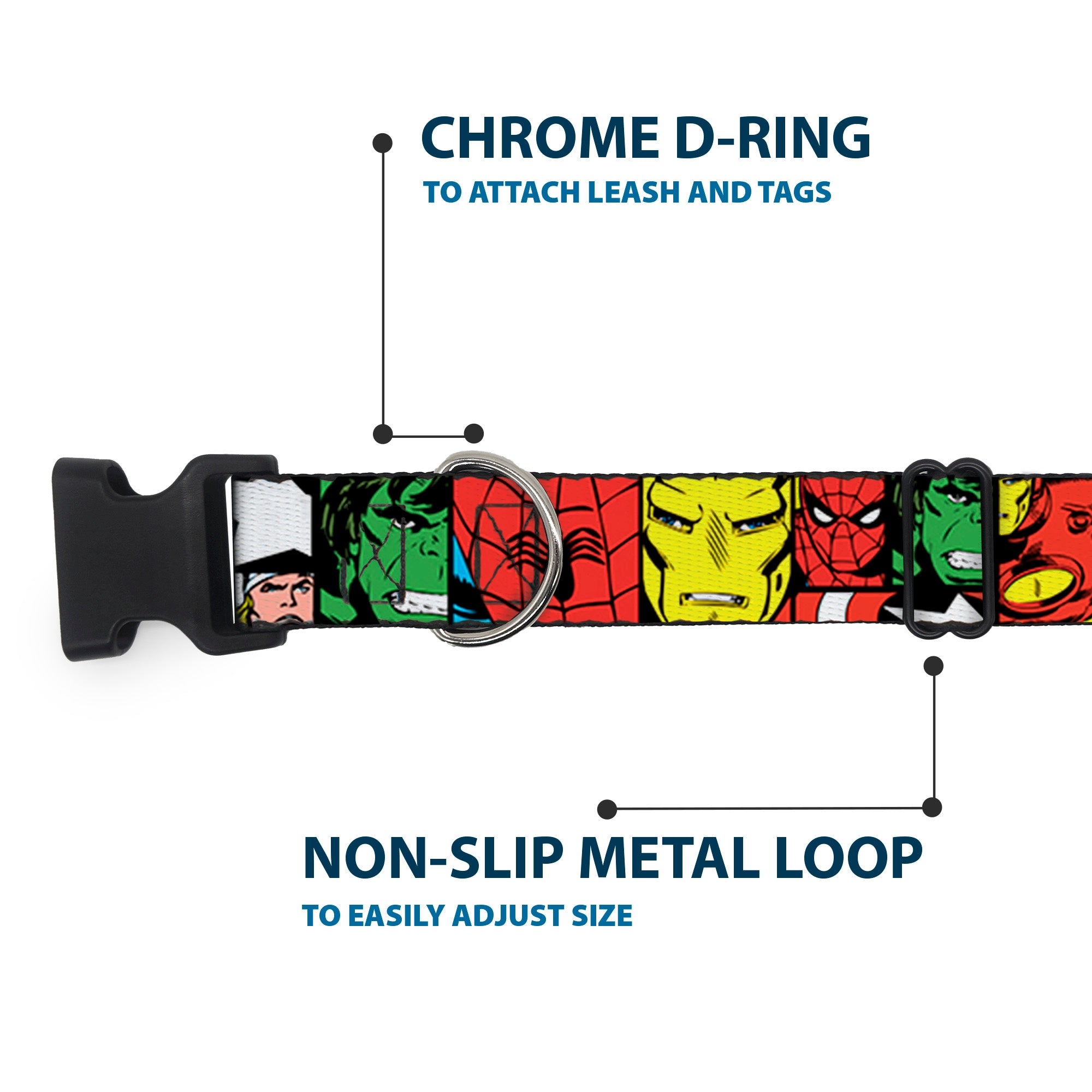 Plastic Clip Collar - Marvel Superhero Comic Blocks Plastic Clip Collars Marvel Comics