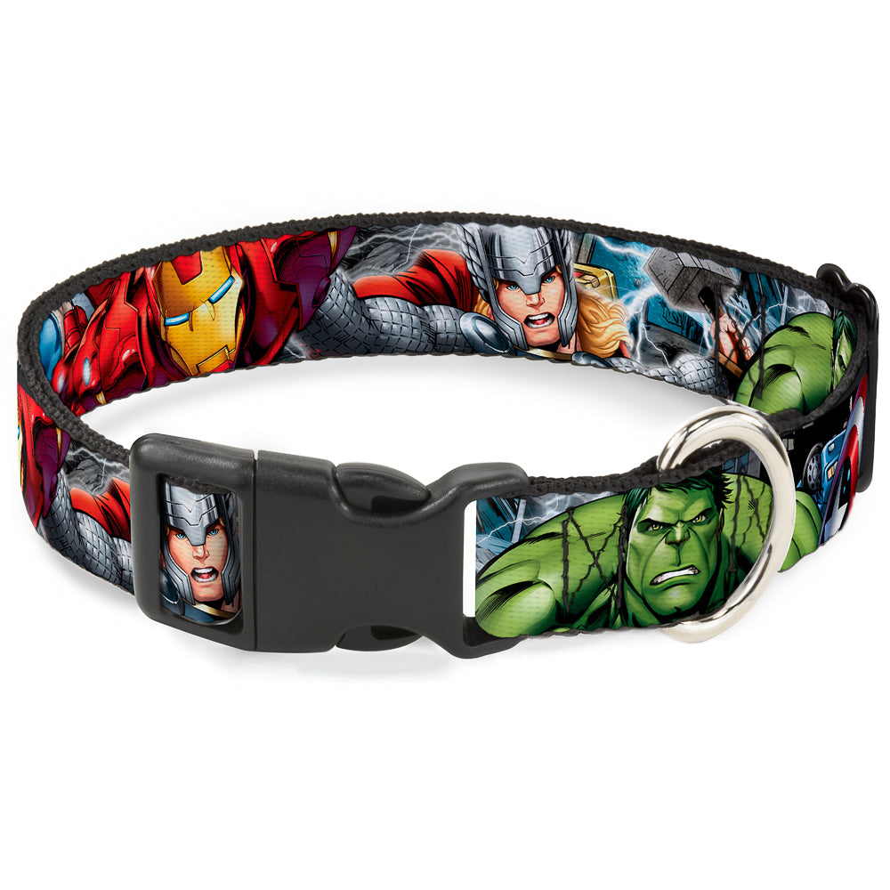 Plastic Clip Collar - Marvel Avengers 4-Superhero Poses CLOSE-UP Plastic Clip Collars Marvel Comics