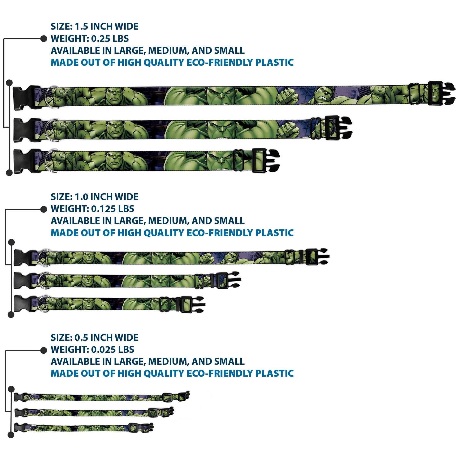 Plastic Clip Collar - Marvel Hulk CLOSE-UP Poses Plastic Clip Collars Marvel Comics