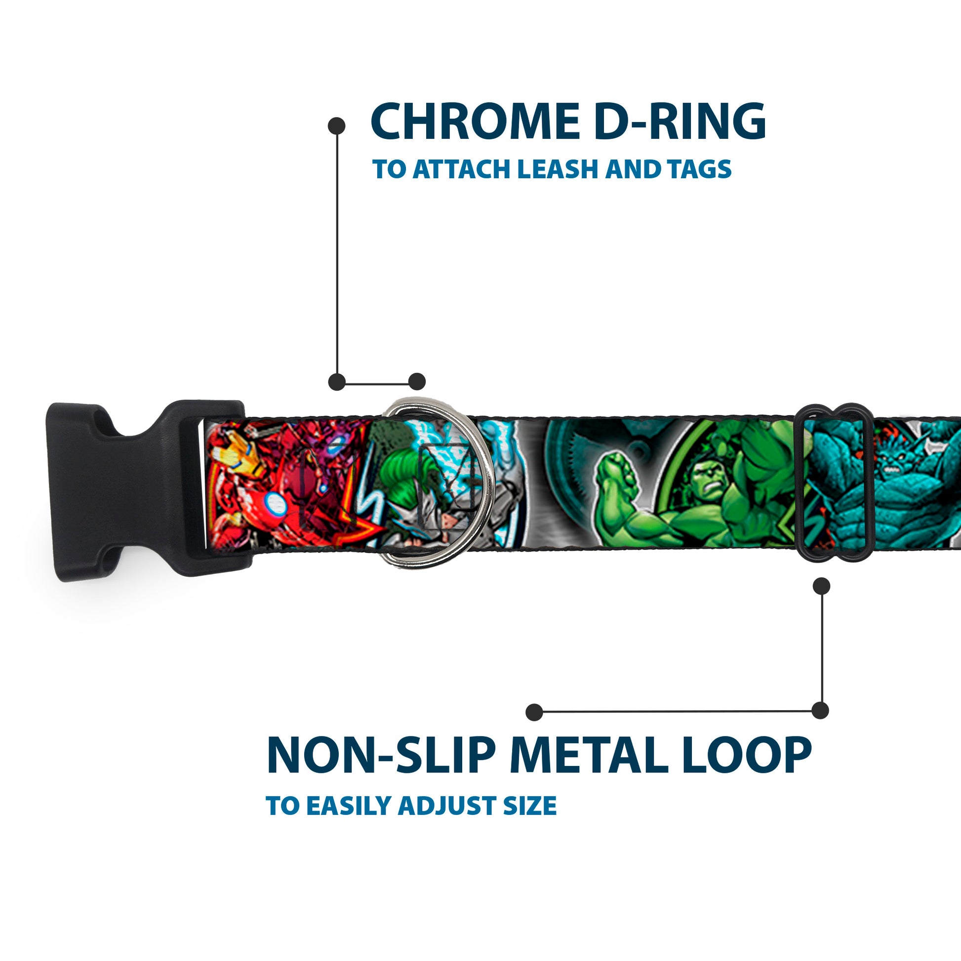 Plastic Clip Collar - Marvel Avengers Superhero/Villain Poses Plastic Clip Collars Marvel Comics