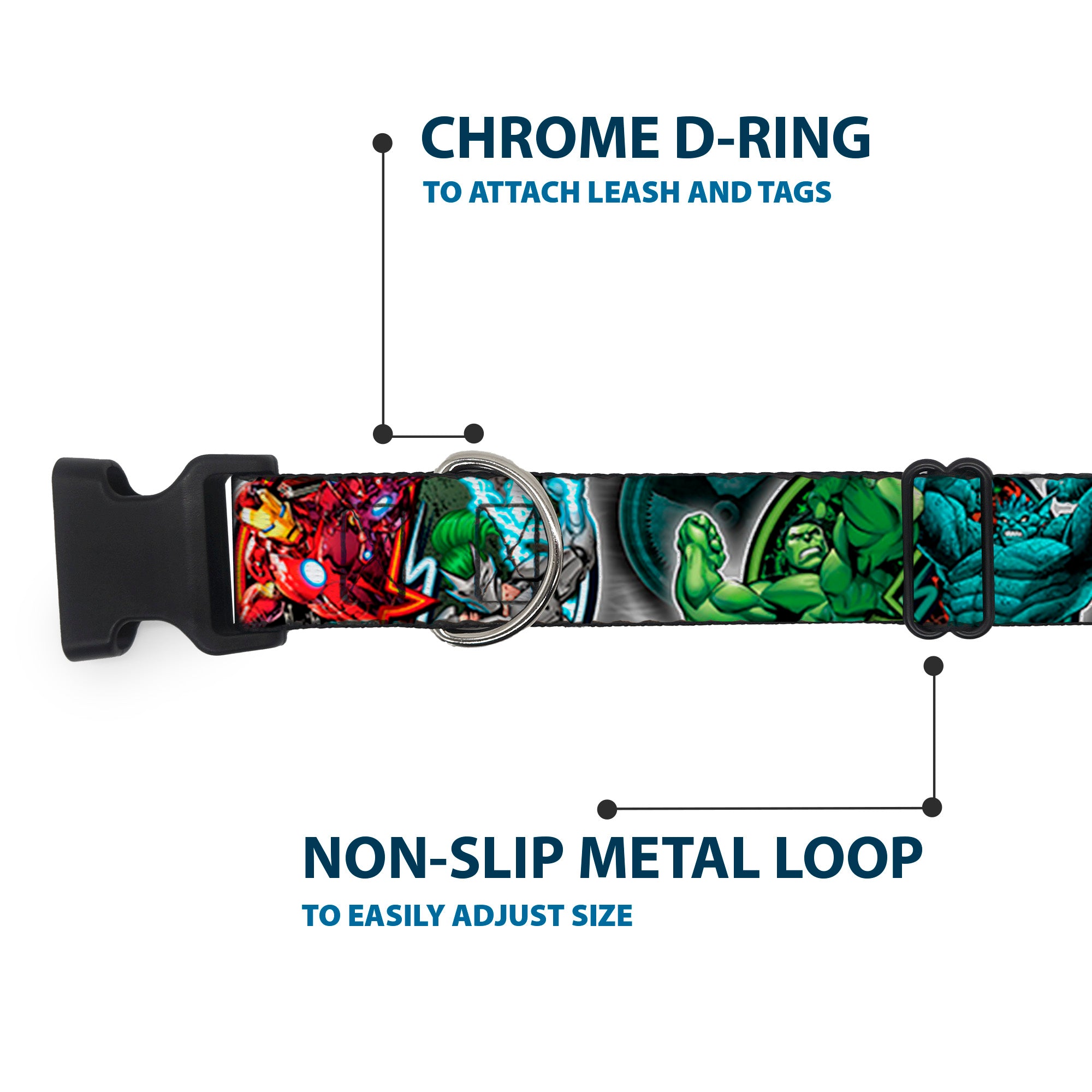 Plastic Clip Collar - Marvel Avengers Superhero/Villain Poses Plastic Clip Collars Marvel Comics