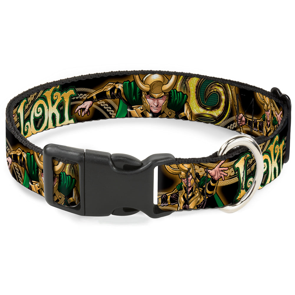 Plastic Clip Collar - LOKI Poses Black/Gold/Green Plastic Clip Collars Marvel Comics