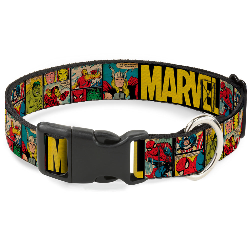 Plastic Clip Collar - MARVEL/Retro Comic Panels Black/Yellow Plastic Clip Collars Marvel Comics