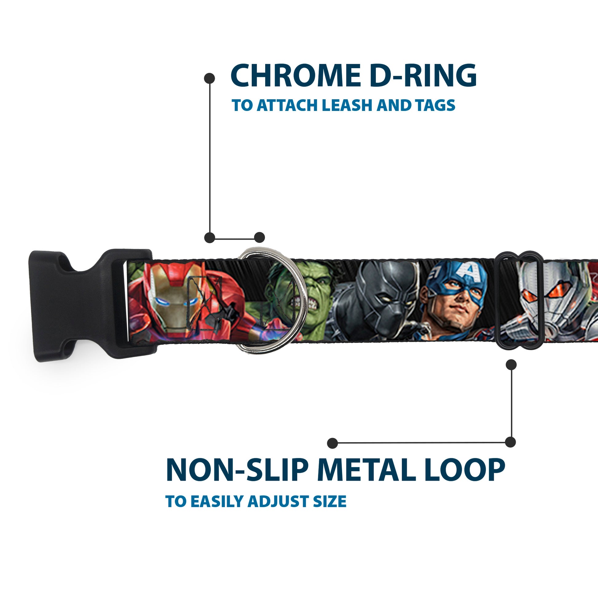 Plastic Clip Collar - 7-Vivid Avengers Action Poses Plastic Clip Collars Marvel Comics