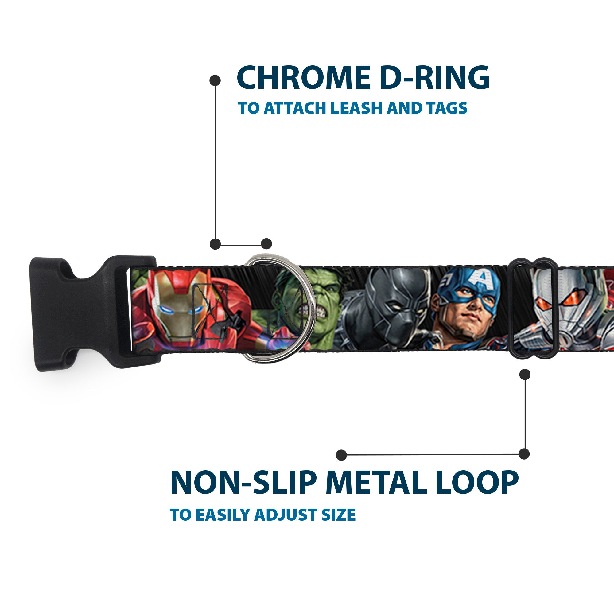 Plastic Clip Collar - 7-Vivid Avengers Action Poses Plastic Clip Collars Marvel Comics