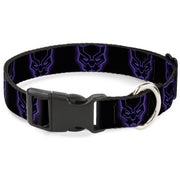 Plastic Clip Collar - Black Panther Avengers Icon Outline Black/Purple Plastic Clip Collars Marvel Comics