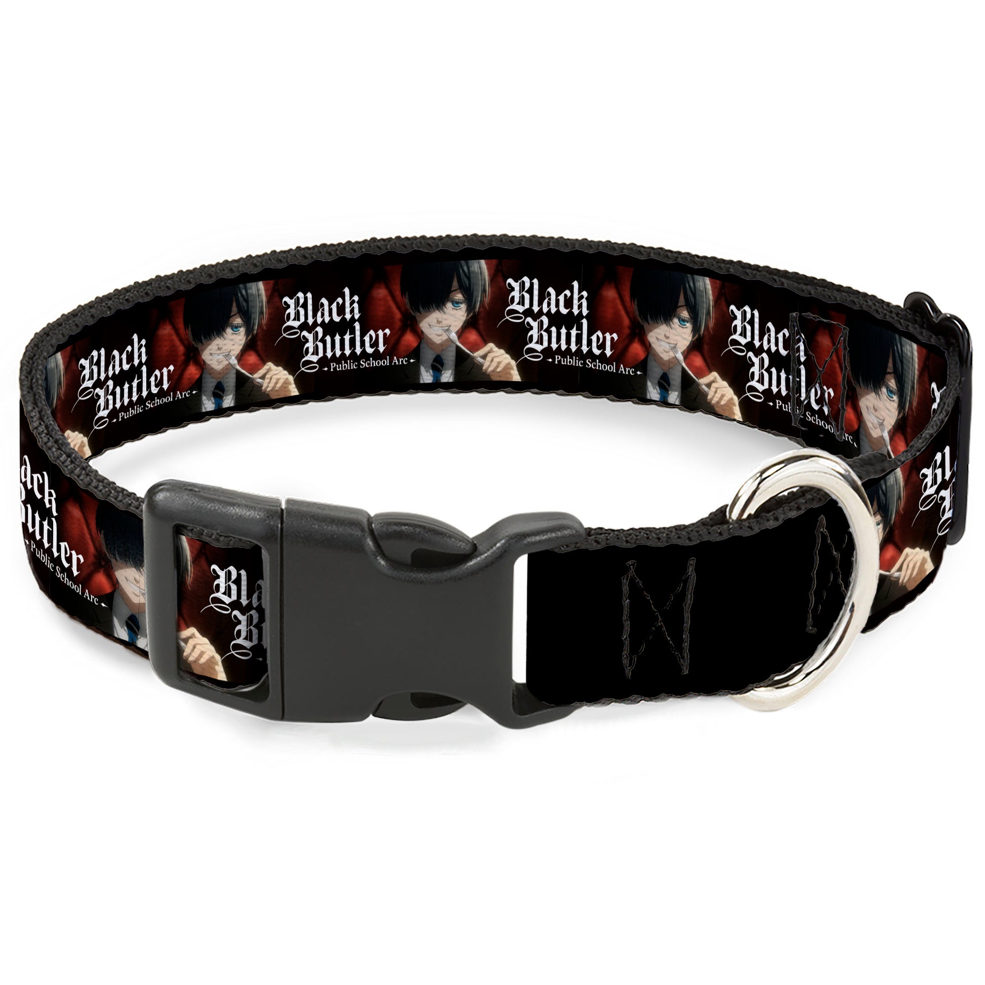 Plastic Clip Collar - BLACK BUTLER Ciel Phantomhive Fork Pose and Title Logo Plastic Clip Collars Black Butler