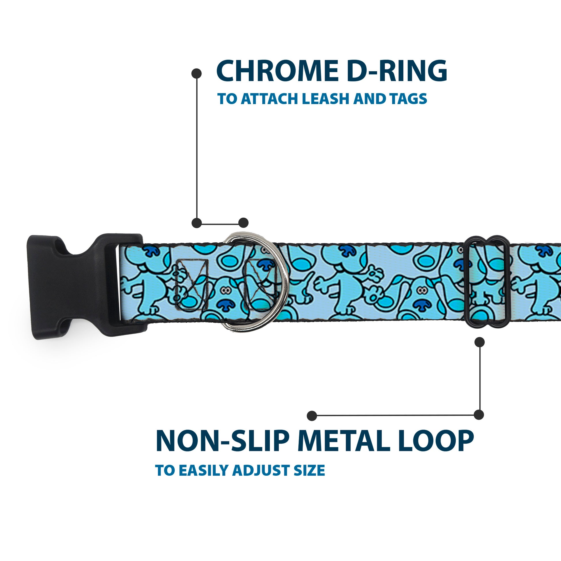 Plastic Clip Collar - Blue's Clues Blue Poses Scattered Blues Plastic Clip Collars Blue's Clues