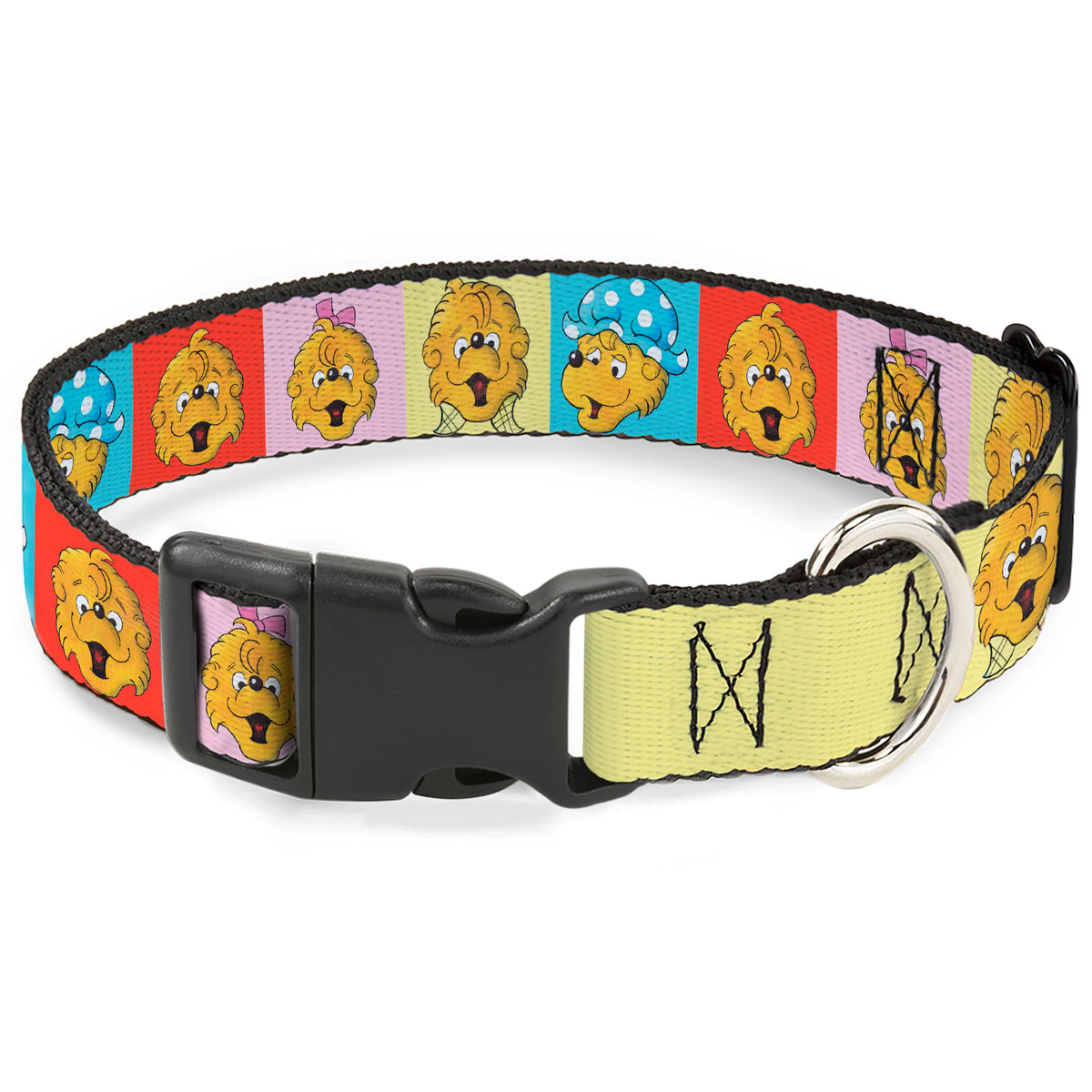 Plastic Clip Collar - The Berenstain Bears Smiling Face Blocks Multi Color Plastic Clip Collars The Berenstain Bears