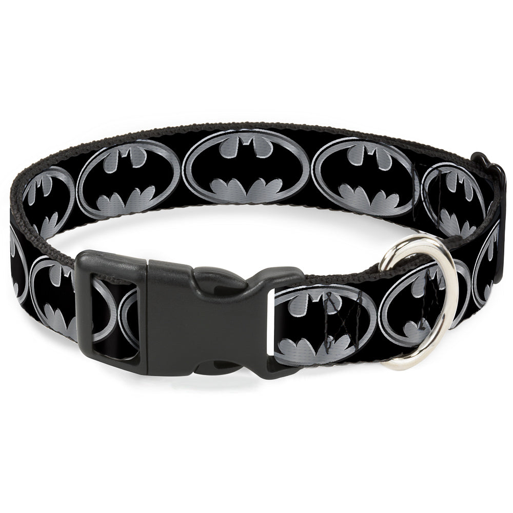 Plastic Clip Collar - Batman Shield Black/Silver Plastic Clip Collars DC Comics