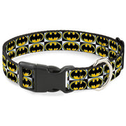 Plastic Clip Collar - Batman Shield Checkers Plastic Clip Collars DC Comics