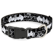 Plastic Clip Collar - Batman Outlines Black/White Plastic Clip Collars DC Comics