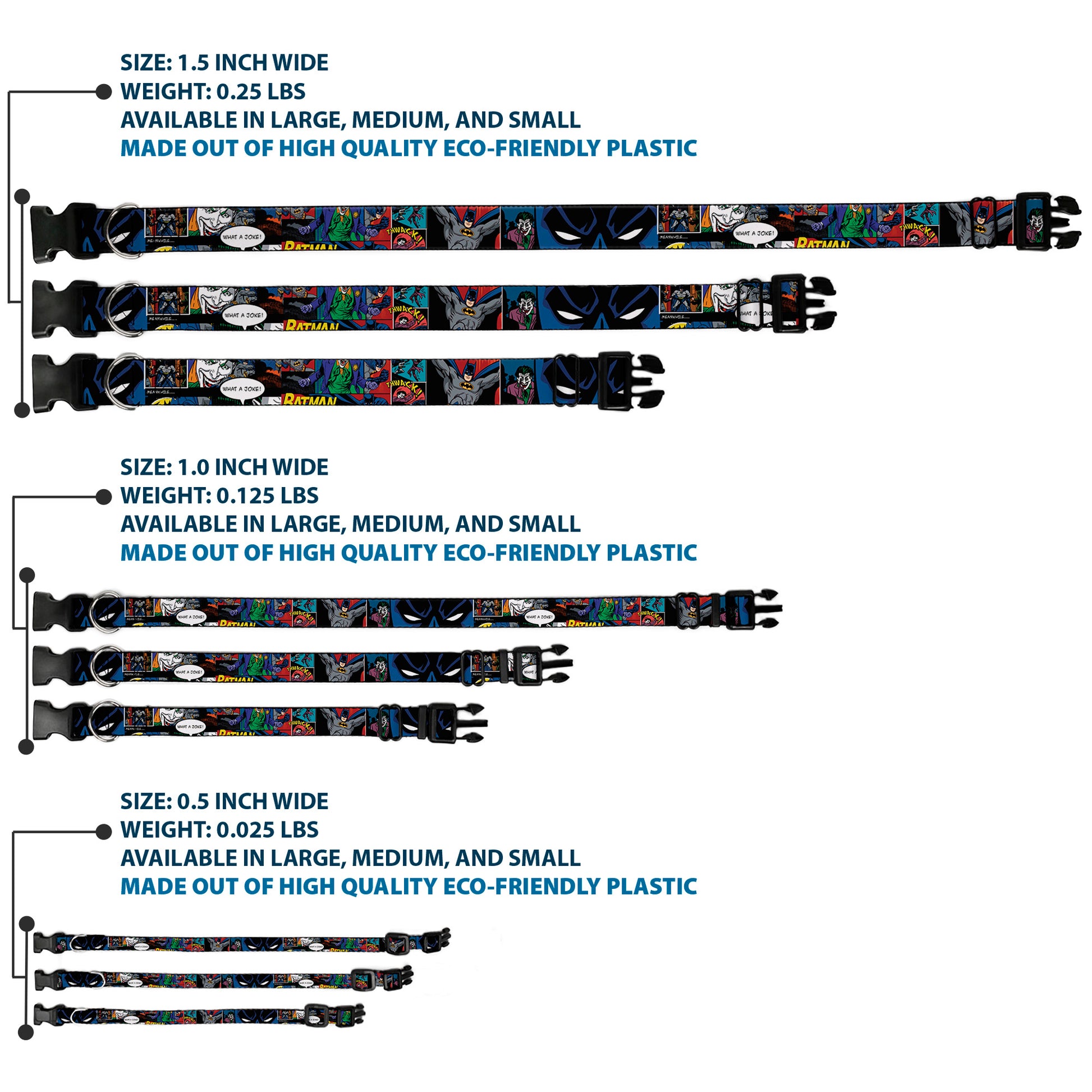 Plastic Clip Collar - Batman & Joker Comic Strip Plastic Clip Collars DC Comics